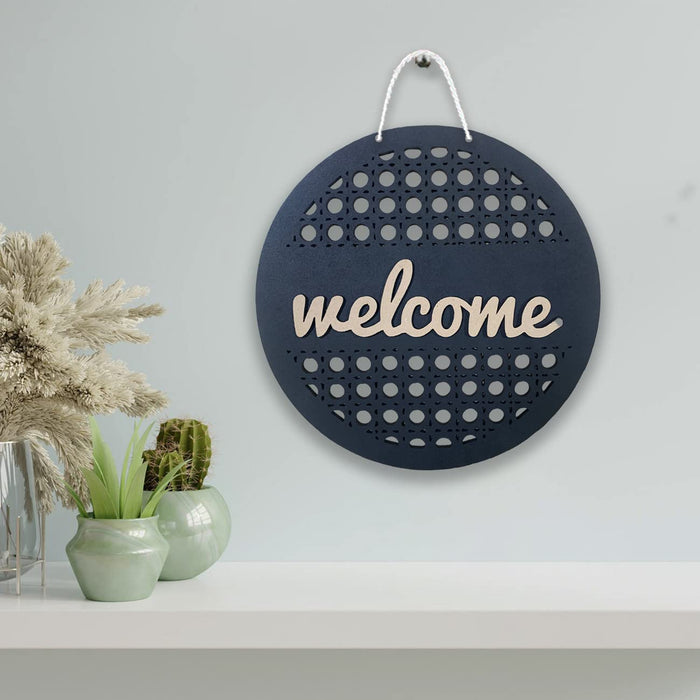 Wall Décor Sign Board MDF Round Shape Wall Hanging, Decorative Home Décor for front door, Home Entrance Sign Board, (10X10 Inches)