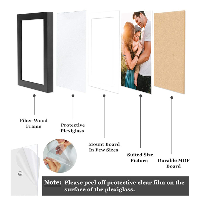Art Street Photo Frame For Wall Set of 5 Golden Picture Frame For Home and Office Decoration, Size -(Size -12x16 Inches)