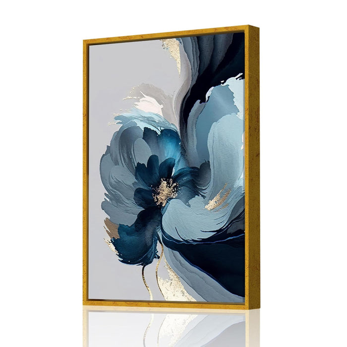 Canvas Painting Blue Elegant Flowers Decorative Wall Art For Living Room (Size:17x23 Inch)