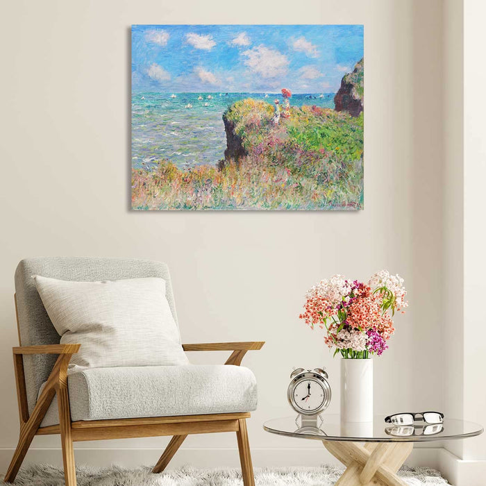 Canvas Painting Wall Art Print Picture Low Tide at Pour Ville,Near Dieppe Paper Collage (16 x 22 Inches)