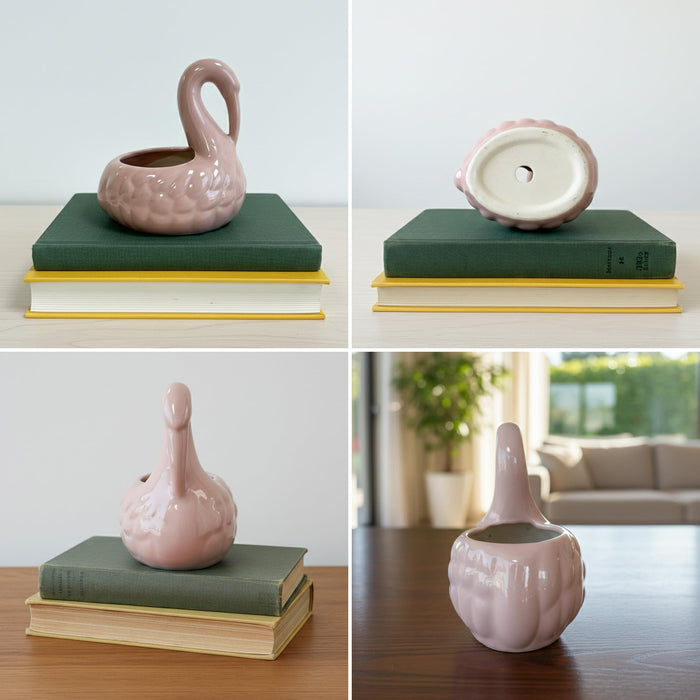 Art Street Elegant Swan-Shaped Ceramic Vase | Glossy Pink Decorative Flower Vase for Home, Living Room & Table Décor, (Vase Only Not Plant)