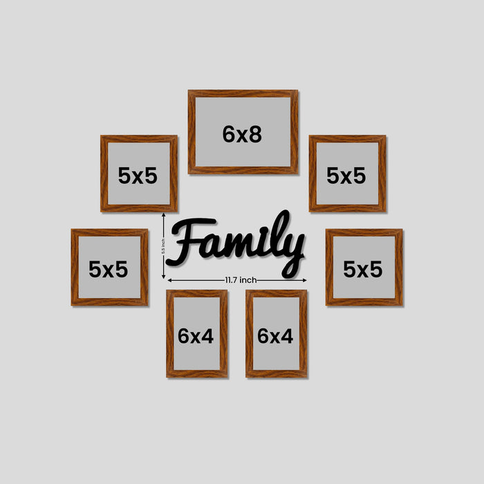 Family Photo Frame Set of 7 for Wall Decor, Wooden Finish Collage Picture Frames for Living Room, Bedroom, Multi-Size Wall Hanging Gallery Frame Set, (4 Sets 4x6, 2 Set 6x4, 1 Set 6x8 Inch)