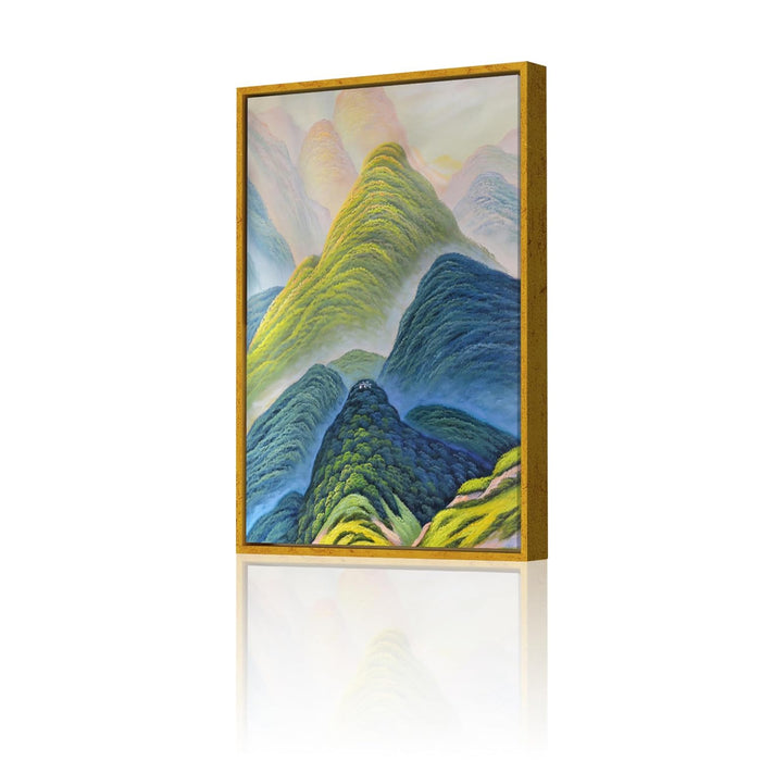 Art Street Canvas Painting Colorful Nordic Mountain Field Framed Decorative Art For Living Room (Size:23x35 Inch)