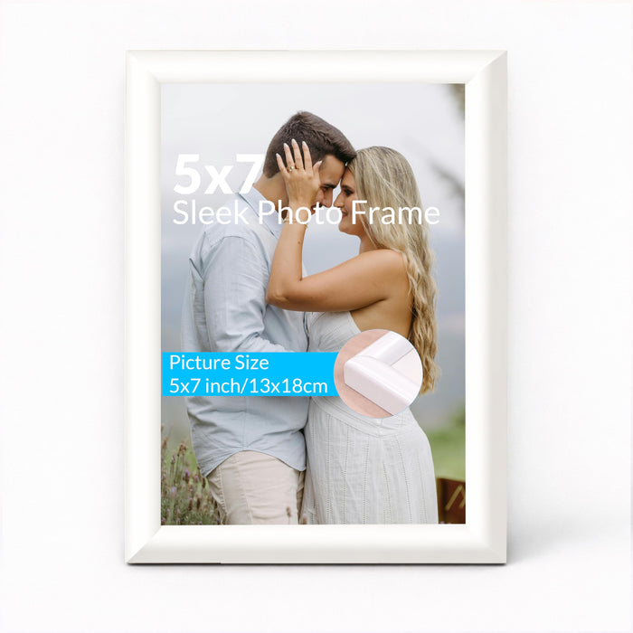 Art Street Picture Table Photo Frame Set of 2 for Bedroom, Tabletop Frames with Stand, Modern Farmhouse Photo Frames for Couples, Weddings, Home Decor, Portrait or Landscape Display (White,5x7 Inch)