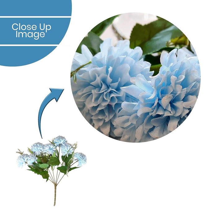 Art Street Artificial Flower Bunch| Silk Blue Hydrangea Flower for Home|