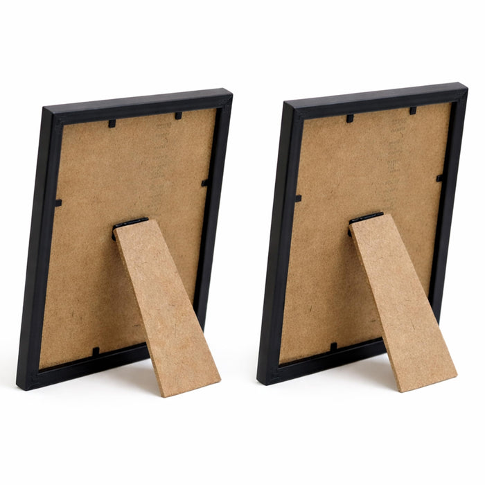 Art Street Picture Table Photo Frame Set of 2 for Bedroom, Tabletop Frames with Stand, Modern Farmhouse Photo Frames for Couples, Weddings, Home Decor, Portrait or Landscape Display (Black, 4x6 Inch)
