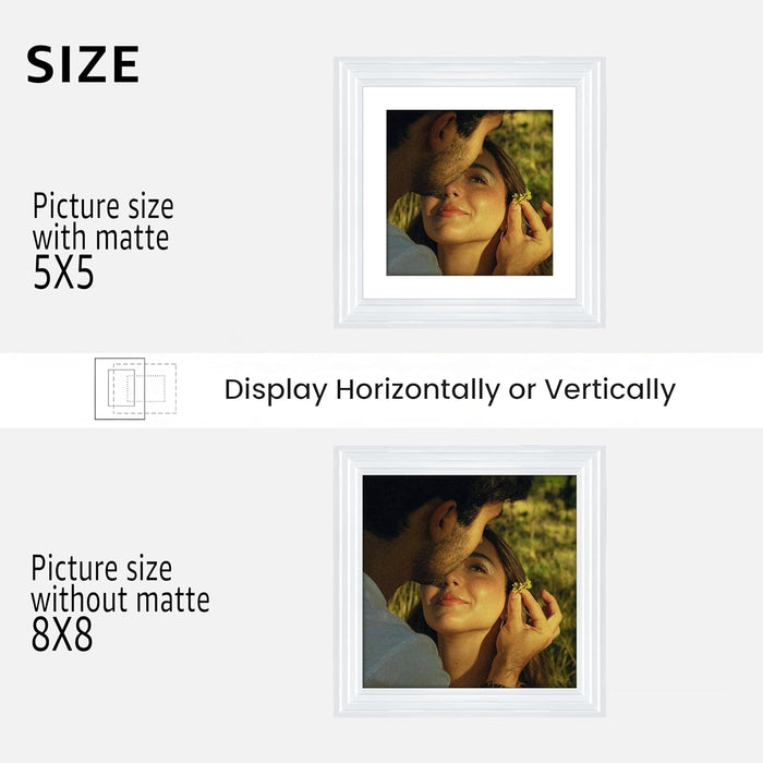 Premium White Photo Frame Set of 6 for Living Room | Classic Wooden Picture Frames for Photos, Artwork & Kids Room | Wall Décor (8x10 Inch)