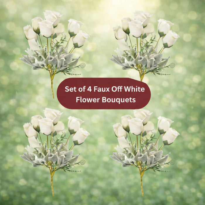 Art Street Artificial White Rose Flowers Bouquet for ' S Day, Rose Flowers Bunch