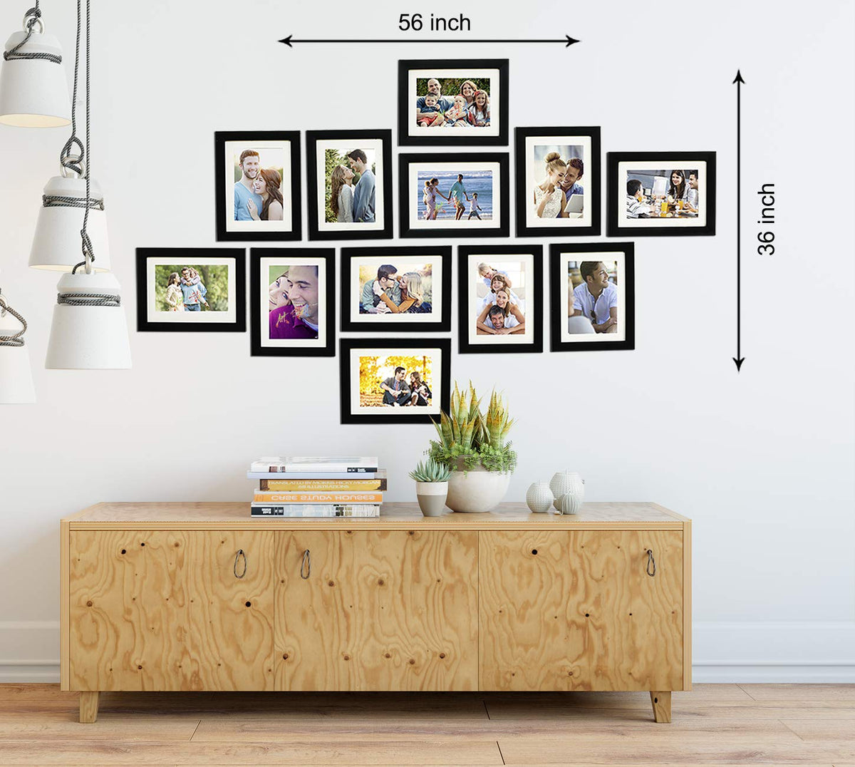 Set of 12 Individual Black White Wall Photo Frames Wall Hanging (12 Units  6X8)