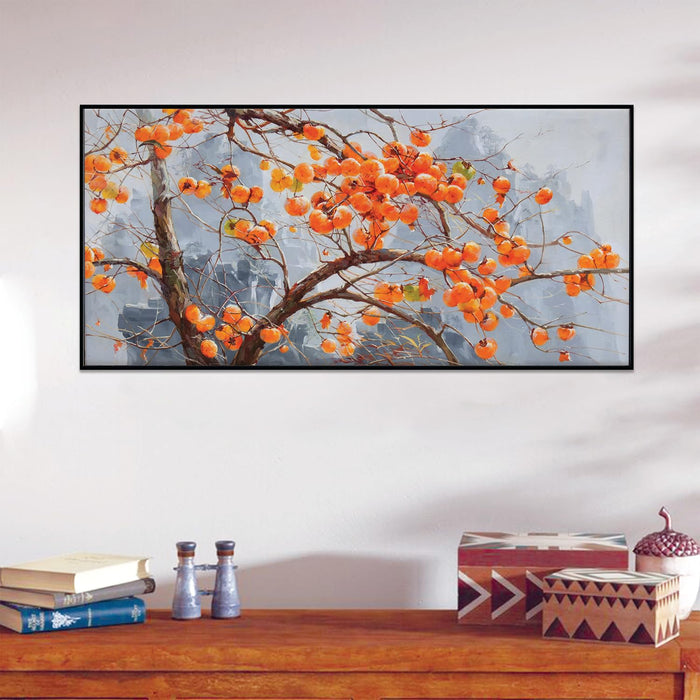 Colorful Tulip Garden Canvas Wall Art Print, Decorative Modern Framed Luxury Paintings for Home Décor (Green, 24x47 Inch)