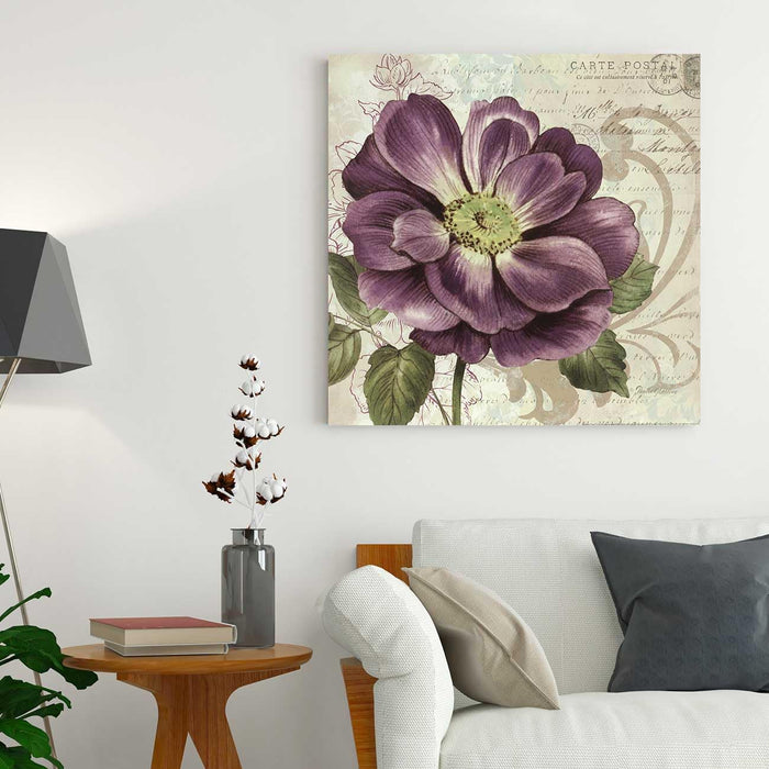 Stretched Canvas Painting Garden Theme Wall Art Print for Living Room (22x22 Inch)