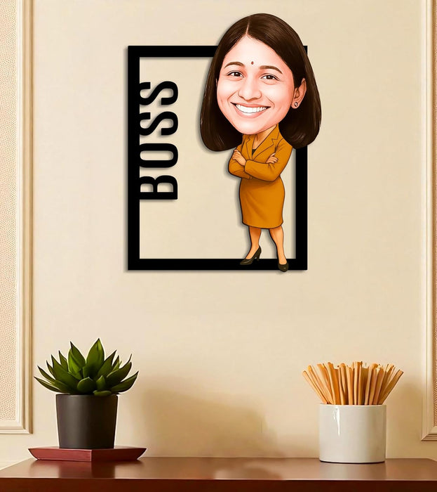 Personalized Caricature Gifts for Women Boss, Employee Friends, Brother, BFF, Boyfriend, Father Character Caricature Standee, Photo Frame Unique Design Customized Gift for Friends & Family