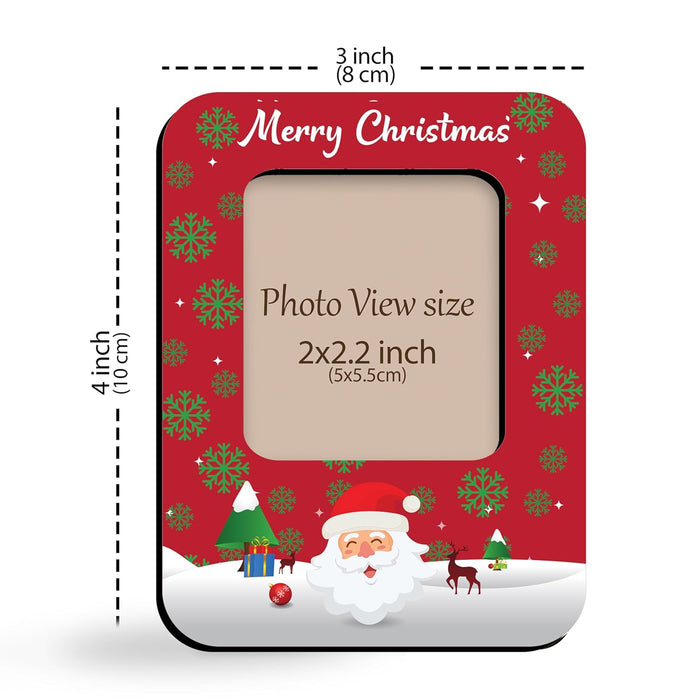 Magnetic MDF Fridge Photo Frame Red Merry Christmas Fridge Personalized Magnetic Photo Frame for Refrigerator 8x10 cm