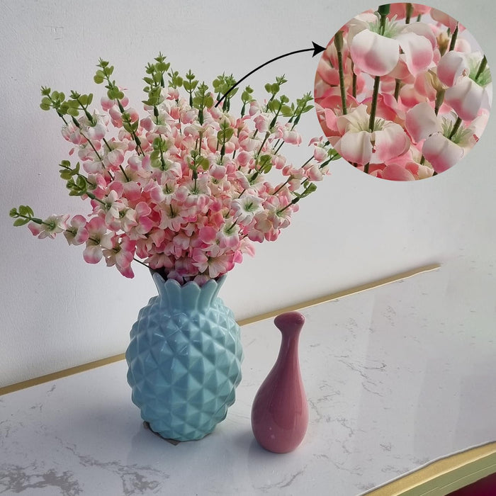 Art Street Artificial Pink Cherry Blossom Flower Bunch for Table Indoor Home Decoration |Valentine Day, Christmas Day, New Year Decor | Pack of 2|16 Stems, Size: 18.5 Inch (Without Pot)