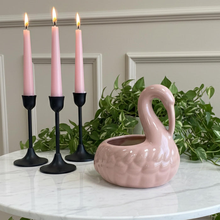 Art Street Elegant Swan-Shaped Ceramic Vase | Glossy Pink Decorative Flower Vase for Home, Living Room & Table Décor, (Vase Only Not Plant)