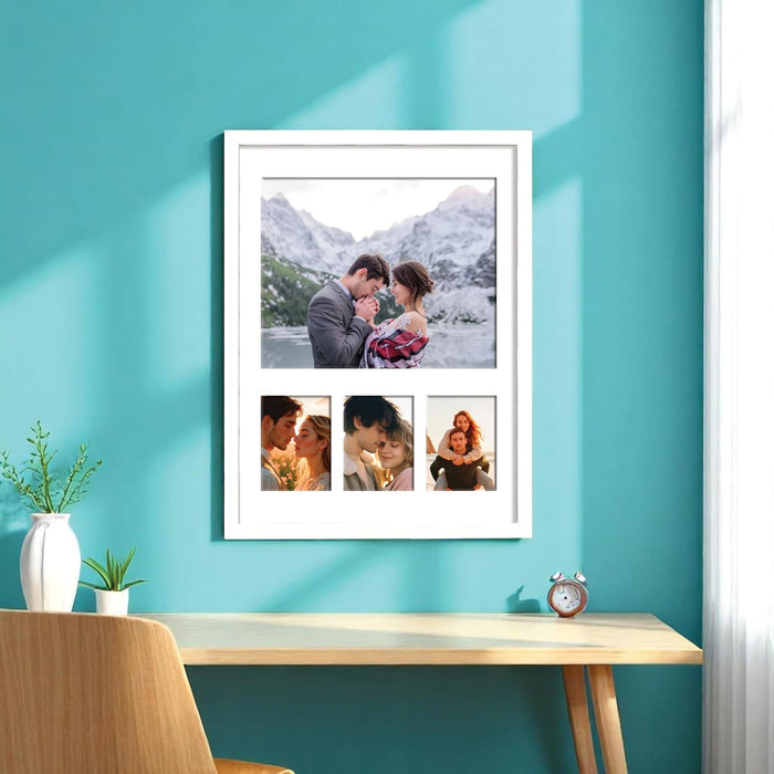 Photo Frame Collage 20x25, 7x10 cm Photos Display 4 Openings Wall Mounting Home Décor Photo-Frame (34x44 cm)