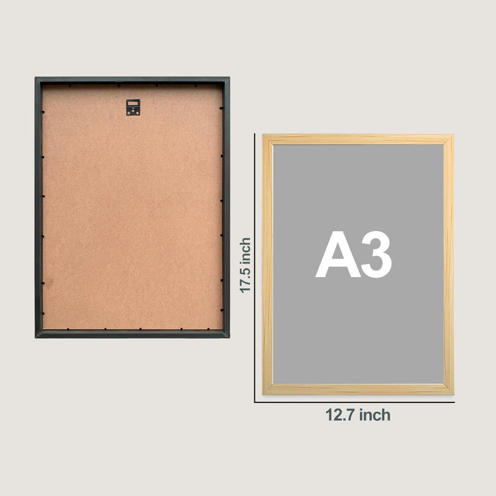 Abstract Botanical & Geometric Framed Painting Wall Art Set of 6 | Modern Neutral Prints | Beige, Brown & Black Tones | Engineered wood Frame Wall Décor, (Size: A3)