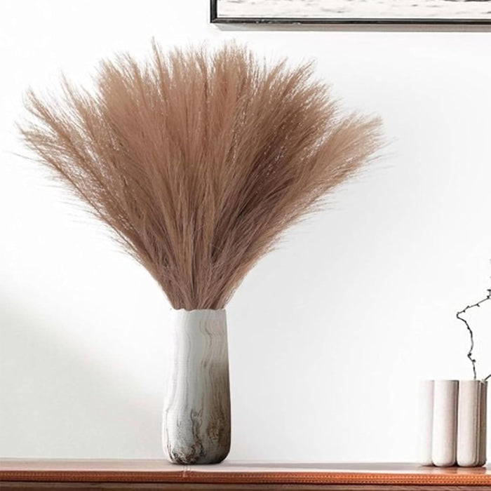 Artificial Pampas Grass for Decoration, Pink Blush Faux, Non-Shedding Feather Grass Pack of 4 | Gradient Pampas Grass | (18 Inch)
