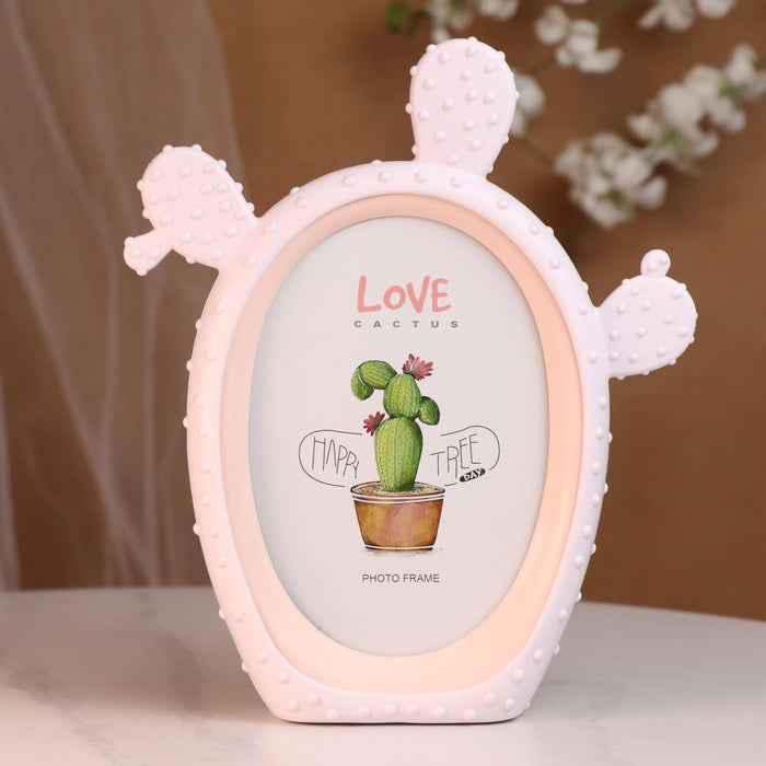 Kid's Photo Frame Creative Cute Cactus and High Definition Glass for Table Stand Table Top Picture Frames Suits For Kid's Room, Table 12x17 cm