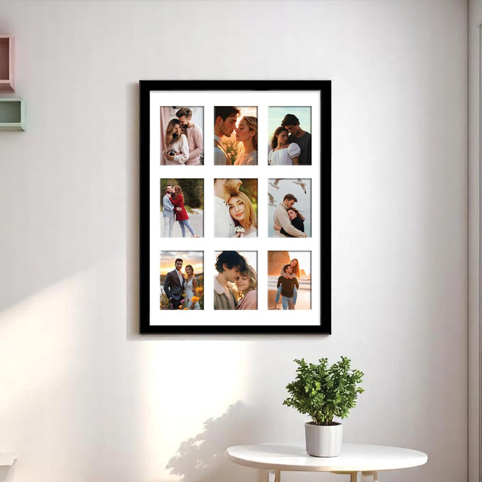 Photo Frame Collage 7x10 cm Photos Display 9 Openings Wall Mounting Home Décor, Photo-Frame (34x44 cm)