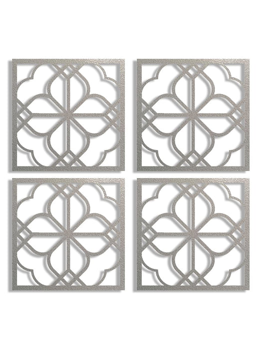 Modern Home Decor Abstract Floral Design Ornaments, Decorative Wall Art, MDF Square 3D Jharokha Jali (8x8 Inch)