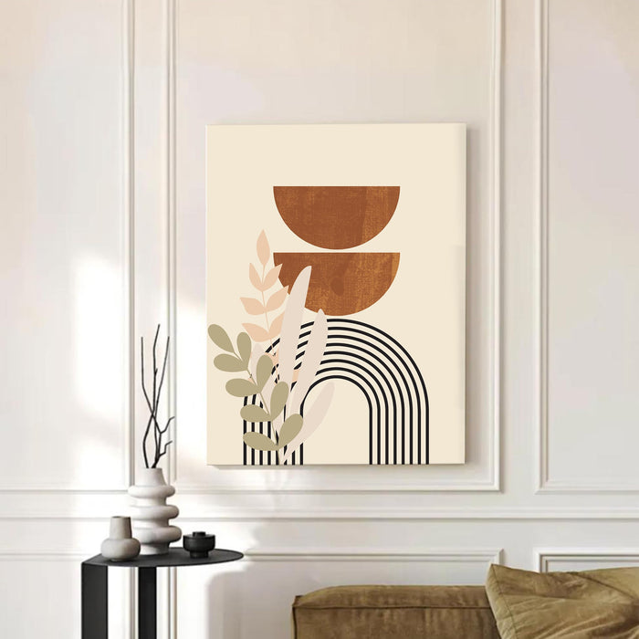 Abstract Rainbow face Stretched Canvas Wall Art Modern Boho Illustration Painting for Home & Office Wall Decor, (16x22 Inch)