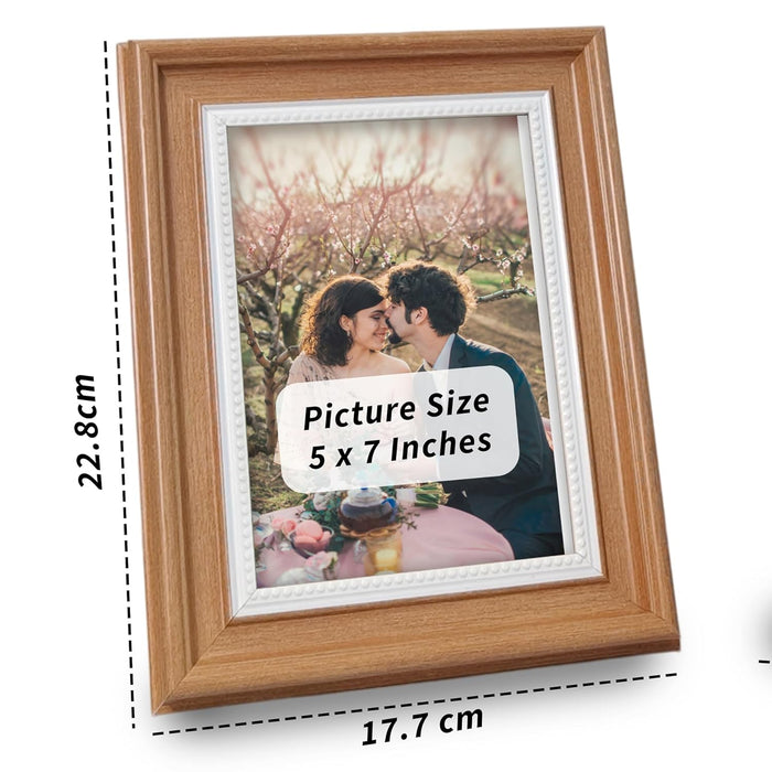 Photo Frame for Table, Plexi Glass, Engineered Wood Photo Frame (Brown)
