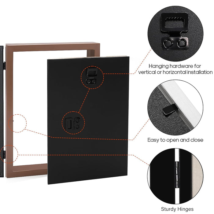 Shadow Box for Memories Memory Collection Box with Slot On Top Beautiful Moments (Brown, A4)