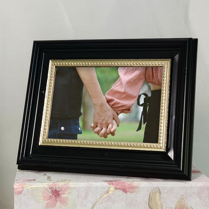 Photo Frame for Table, Plexi Glass, Engineered Wood Photo Frame (Black)