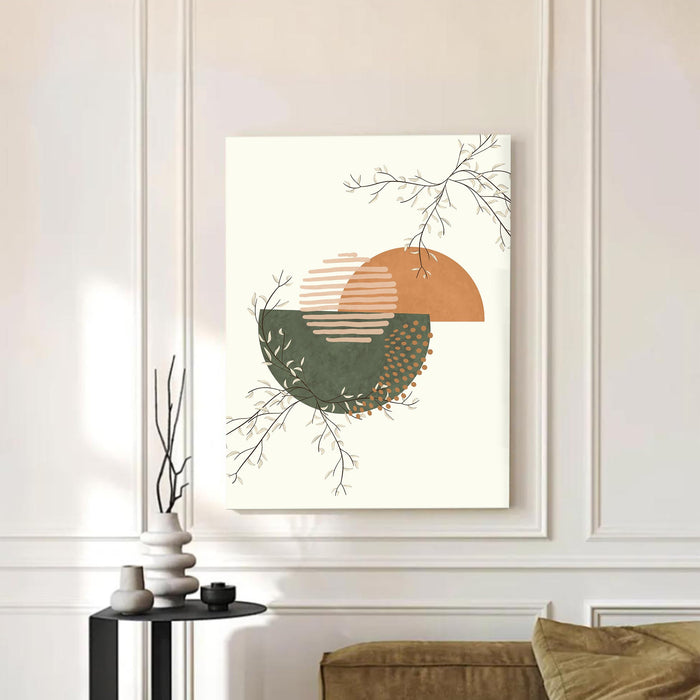 Abstract Botanical floral Stretched Canvas Wall Art Modern Boho Illustration Painting for Home & Office Wall Decor, (16x22 Inch)