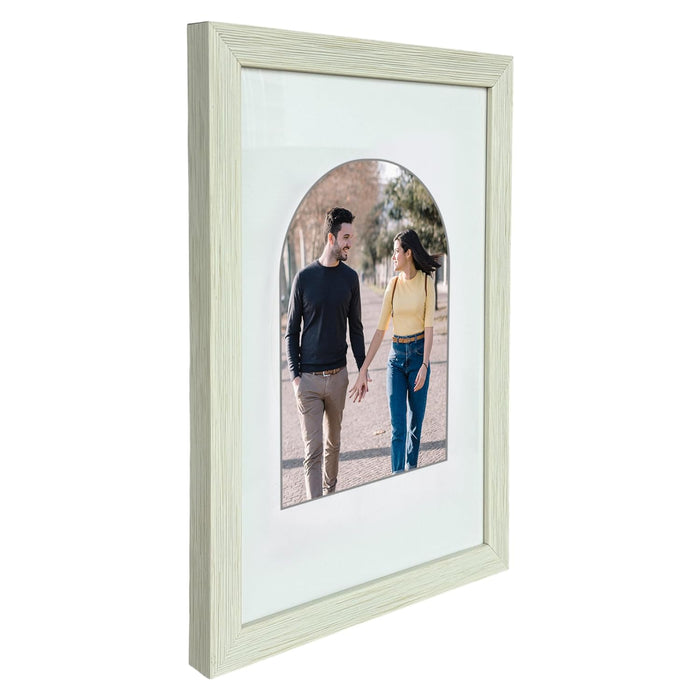 Art Street Engineered Wood Elegant Designed White Individual Photo Frame With Window Shape Mat, Wall Mount Home Decor (8x12 Matted To 5x7 Inch)