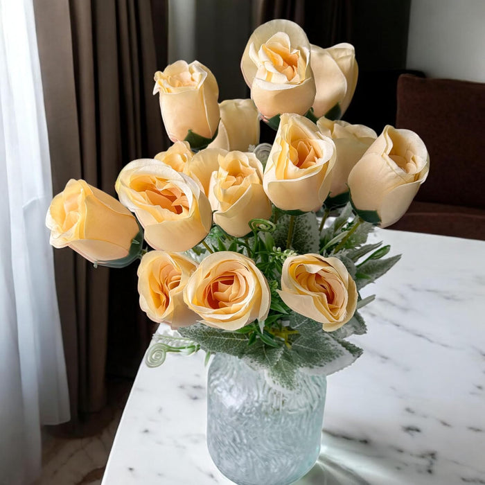 Art Street Artificial Peach Rose Flowers Bouquet for ' S Day, Rose Flowers Bunch