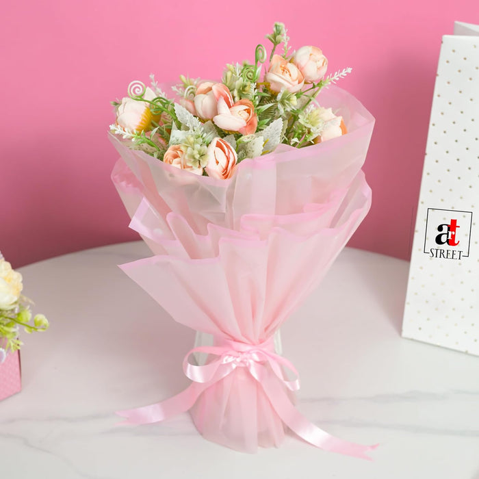 Art Street Artificial Pink Rose Flower Bouquet