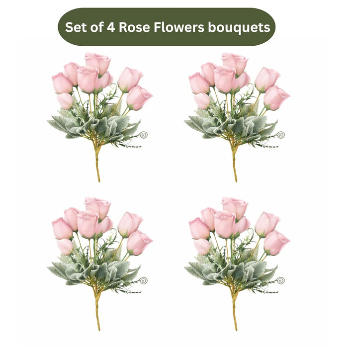 Art Street Artificial Light Pink Rose Flowers Bouquet