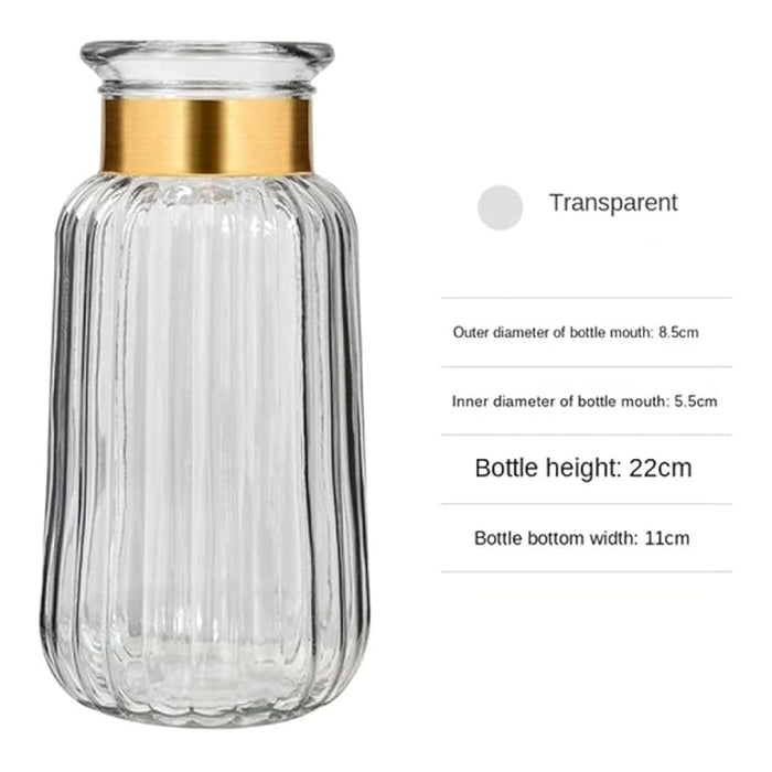 Glass Flower Vase for Modern Decorative Flower and Plants for Table Centerpiece Decoration (Blue, 11x22 cm)