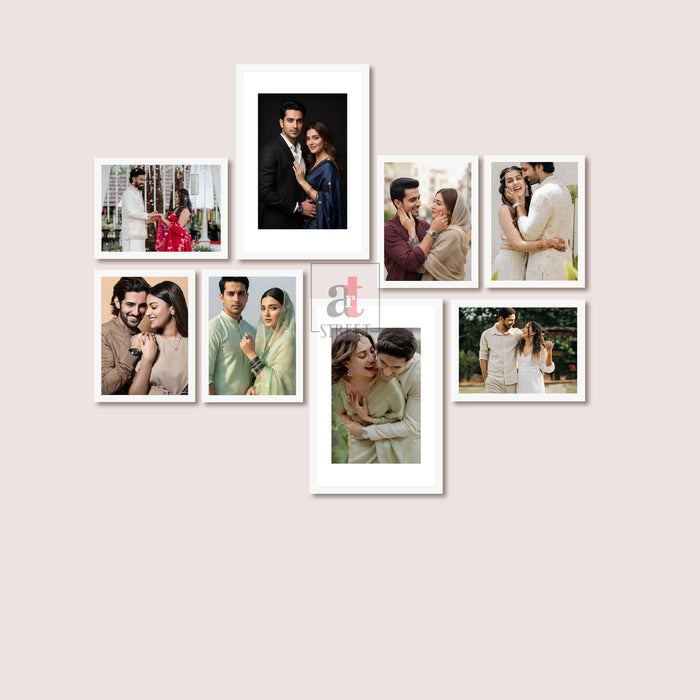 Art Street Photo Frame Set of 8 White Wall Decor Collage Display Hanging Family Picture Frames Gallery Collection Decor Items Wall Mount Frames Birthday Anniversary Gift, 8x12 and 12x16 In