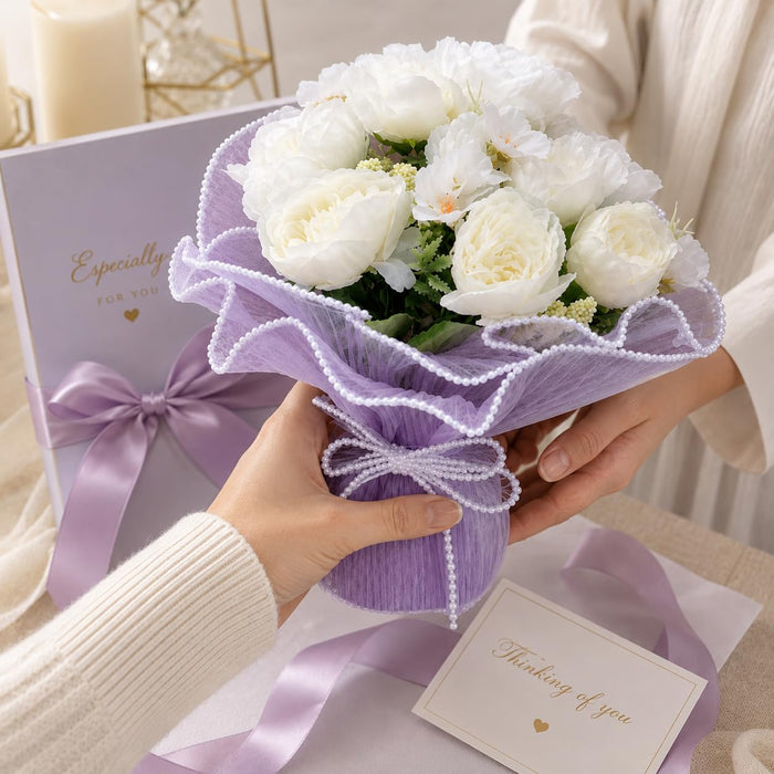 Art Street Artificial White Peony Flower Bouquet for Home Decor |