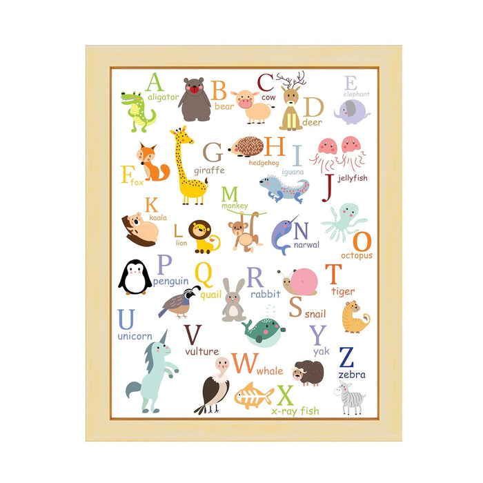 Art Street ABC Alphabet With Animal Art Print for Kids Room Decoration (Set of 1, 12.7x17.5 Inch, A3)