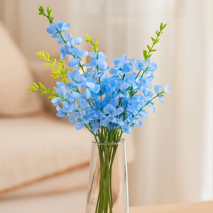 Art Street Artificial Blue Cherry Blossom Flower Bunch for Table Indoor Home Decoration |Valentine Day, Christmas Day, New Year Decor | Pack of 2|16 Stems, Size: 18.5 Inch (Without Pot)
