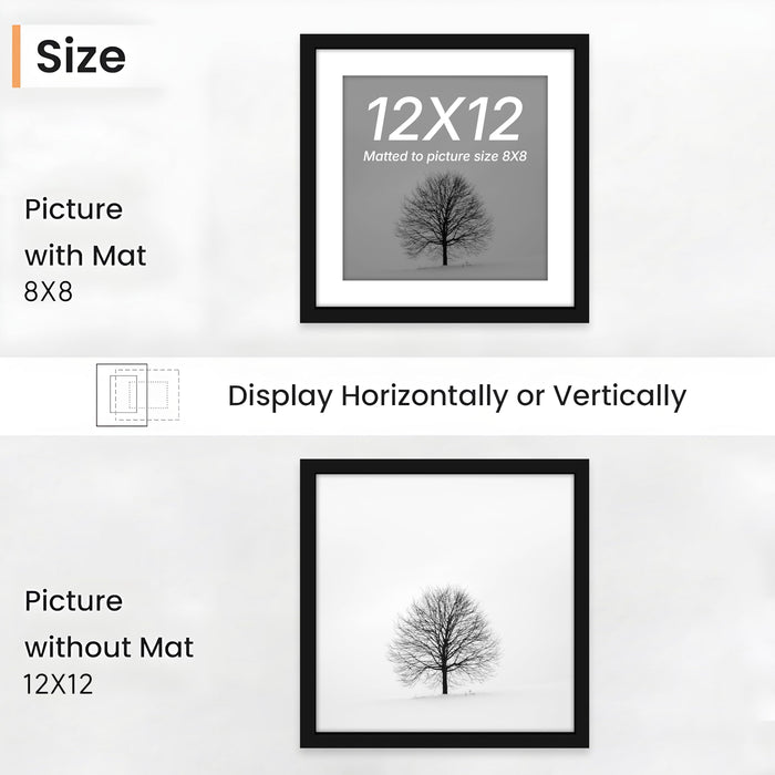 Art Street Premium Photo Frame for living room, Classic Aesthetic Design Photo Frames for Photograph, Art Work, Kids Room Set of 9 (12x12 Inch, Black)