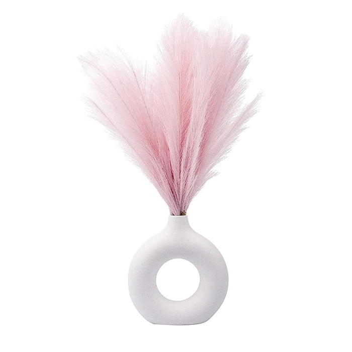 Artificial Pampas Grass for Decoration, Pink Blush Faux, Non-Shedding Feather Grass Pack of 4 | Gradient Pampas Grass | (18 Inch)