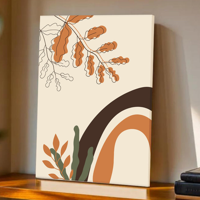 Abstract Nature Stretched Canvas Wall Art Modern Boho Illustration Painting for Home & Office Wall Decor, (16x22 Inch)