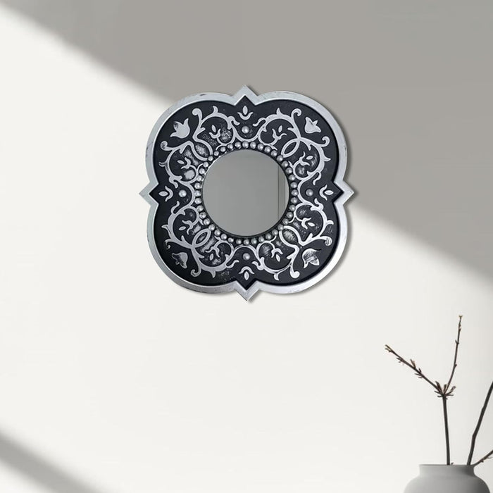 Art Street Vintage Vector Wall Mirror for Living Room Leaf Design