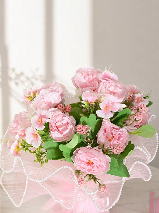 Art Street Artificial Pink Rose Flower Bouquet for Home Décor