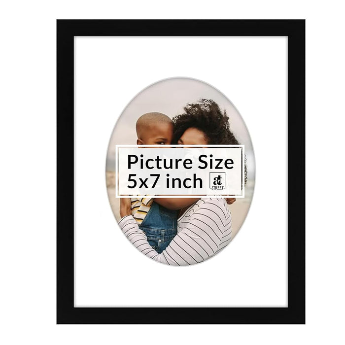 Engineered Wood Elegant Designed White Individual Photo Frame With Mat, Wall Mount.