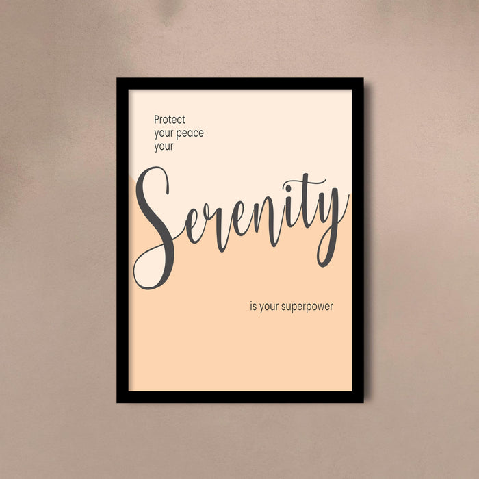 Calming Quote Wall Art Set of 3 Framed Prints | Stillness Sunshine Serenity Wall Décor for Living Room, Bedroom & Office, 23x32 cm