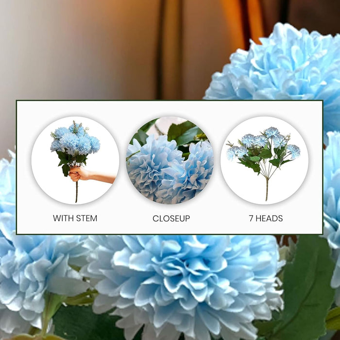 Art Street Artificial Flower Bunch| Silk Blue Hydrangea Flower for Home|