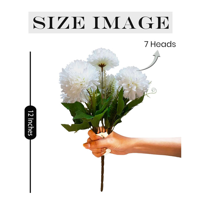Art Street Artificial Flower Bunch| Silk White Hydrangea Flower for Home|