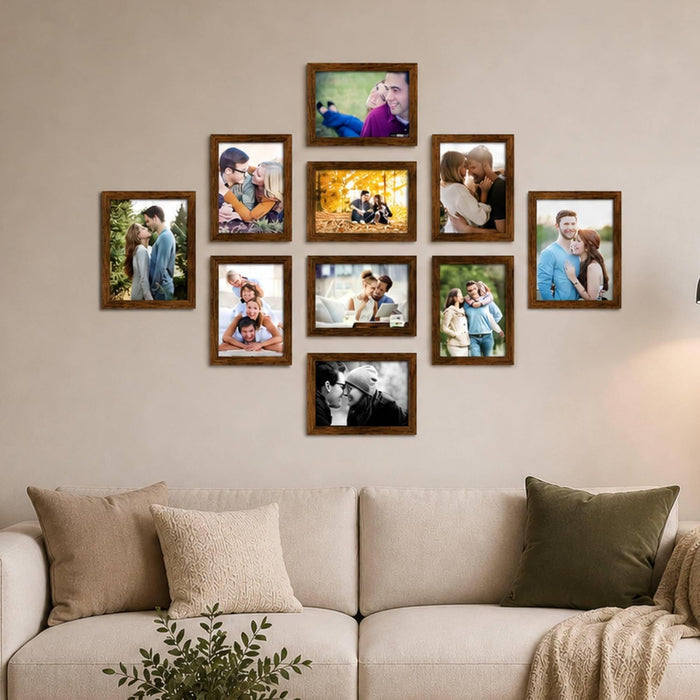Wall Photo Frame Set of 8 | Gallery Wall Collage Picture Frames | Family Photo Display for Home Decor | Wall Hanging | 8x8 & 8x12 Inch