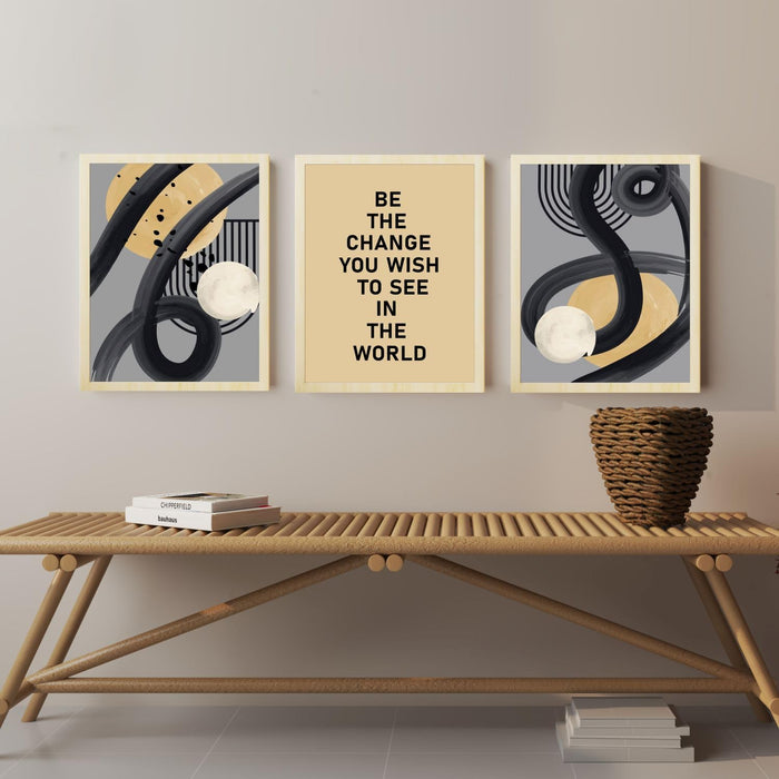 Modern Boho Motivational Quotes Dreams Don't Work Unless You Do Art Prints (Set Of 3, (A3) 12.7x17.5 Inch)